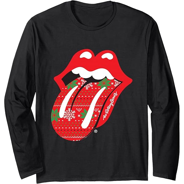 Amazon.com: Rolling Stones Christmas Tongue Long Sleeve T-Shirt